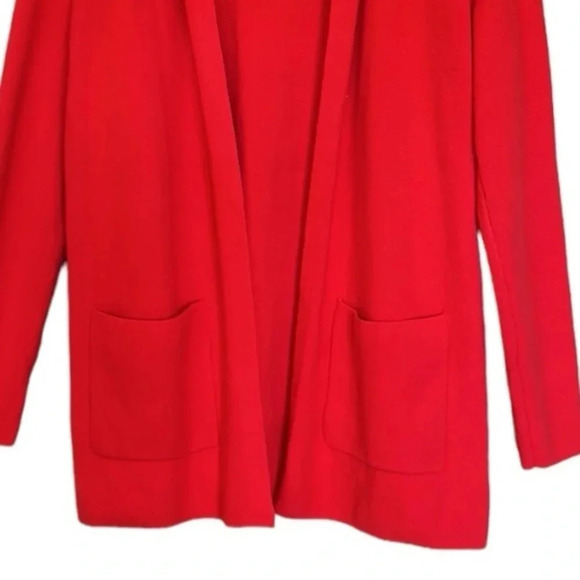 Lift Long Sleeve Cotton Open Front Cardigan Sweater Red  XS - Picture 5 of 7